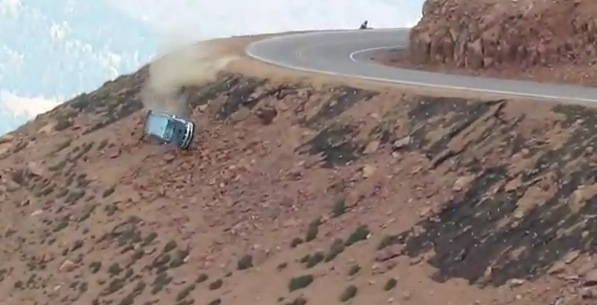 Bmw race car flies off cliff #2