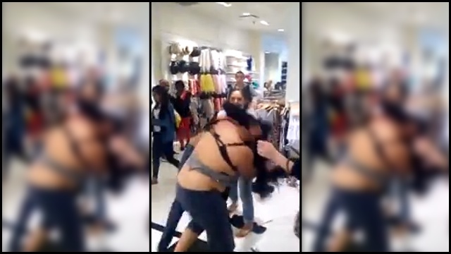 Woman has clothes ripped off