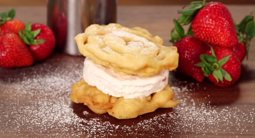 Funnel Cake Ice Cream Sandwich New York Funnel Cake Ice Cream Sandwich New York