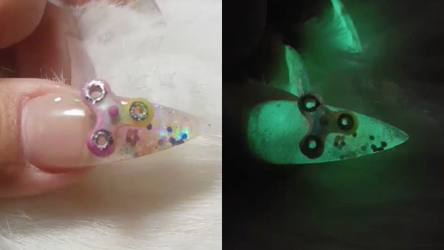 Amazing Nail Tech Offers Glow In The Dark Fidget Spinner 
