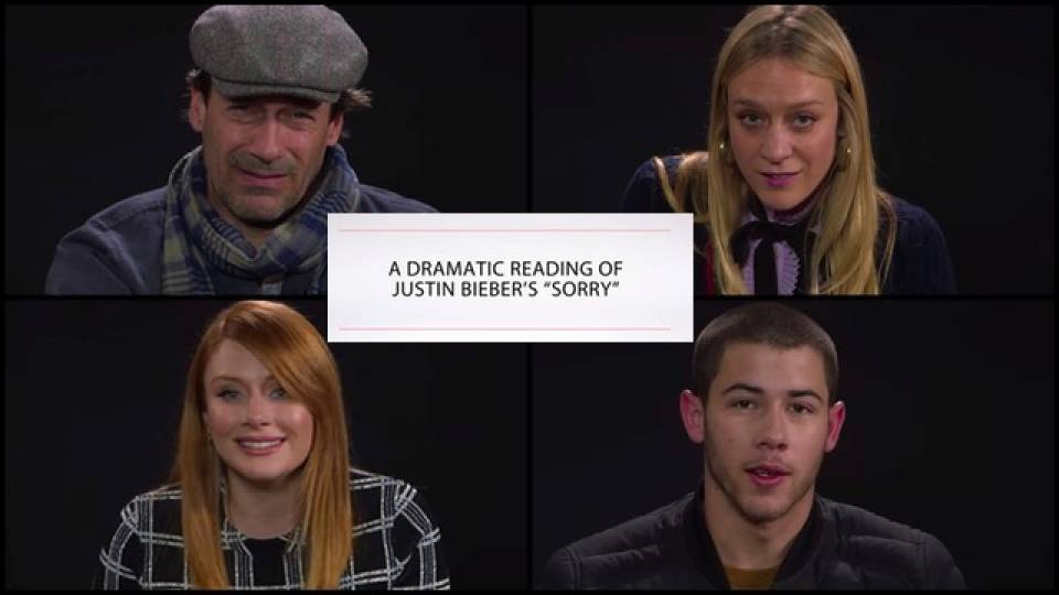 A Dramatic Reading Of Justin Bieber S Sorry By 29 Celebrities Rtm Rightthisminute A Dramatic Reading Of Justin Bieber S Sorry By 29 Celebrities Rtm Rightthisminute