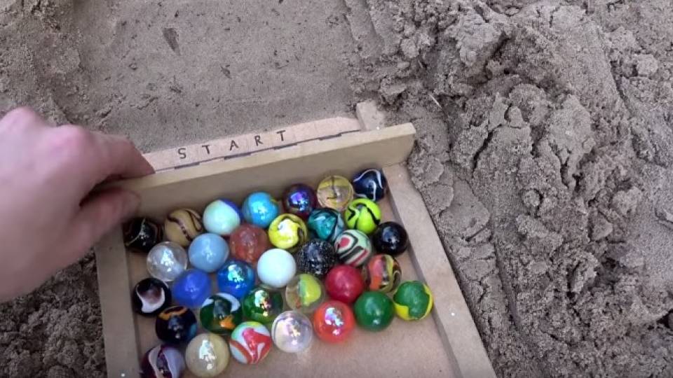 Place Your Bets! Marbles Race for Glory Down Sinuous Sand Track RTM