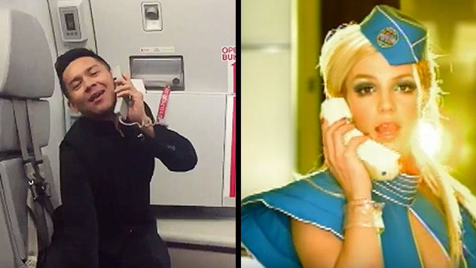 Flight Attendant Recreates Britney Spears Toxic Music Video Rtm Rightthisminute