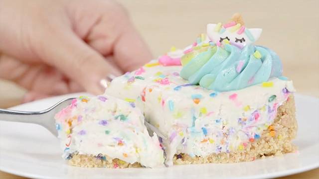 This No Bake Unicorn Cheesecake Is Over The Rainbow Good Rtm