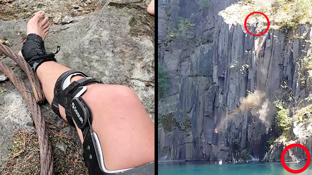 Guy splits face in half