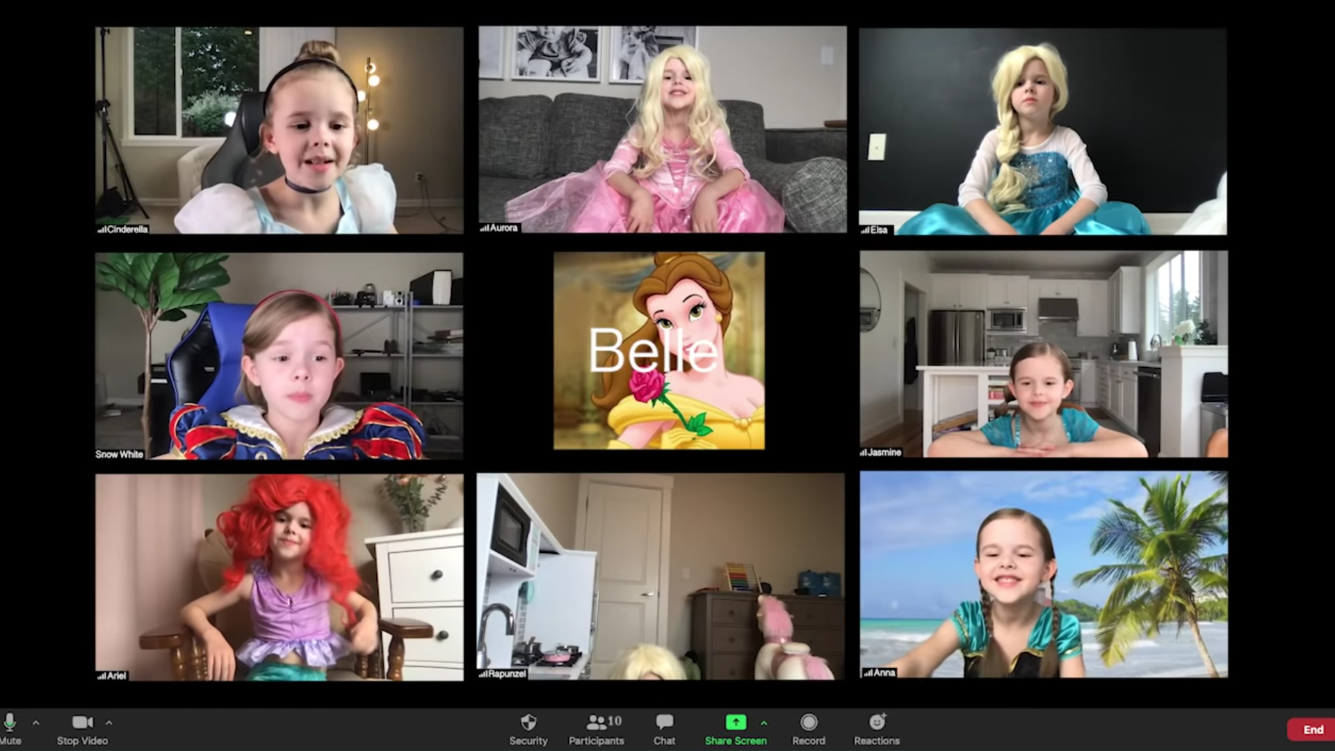 Even The Disney Princesses Are Using Zoom To Work From Home RTM