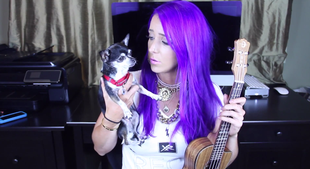 Jenna Marbles Sings A Song To Her Cute Little Dog Rightthisminute