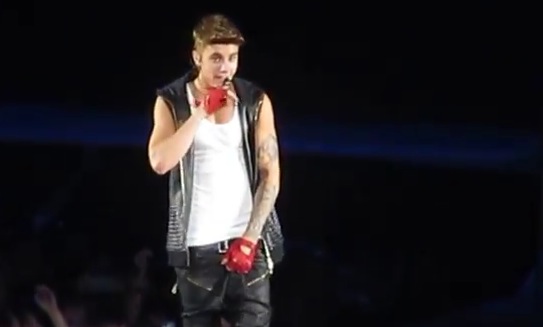 Throw Stuff on Stage and Bieber Might Put it Down His 