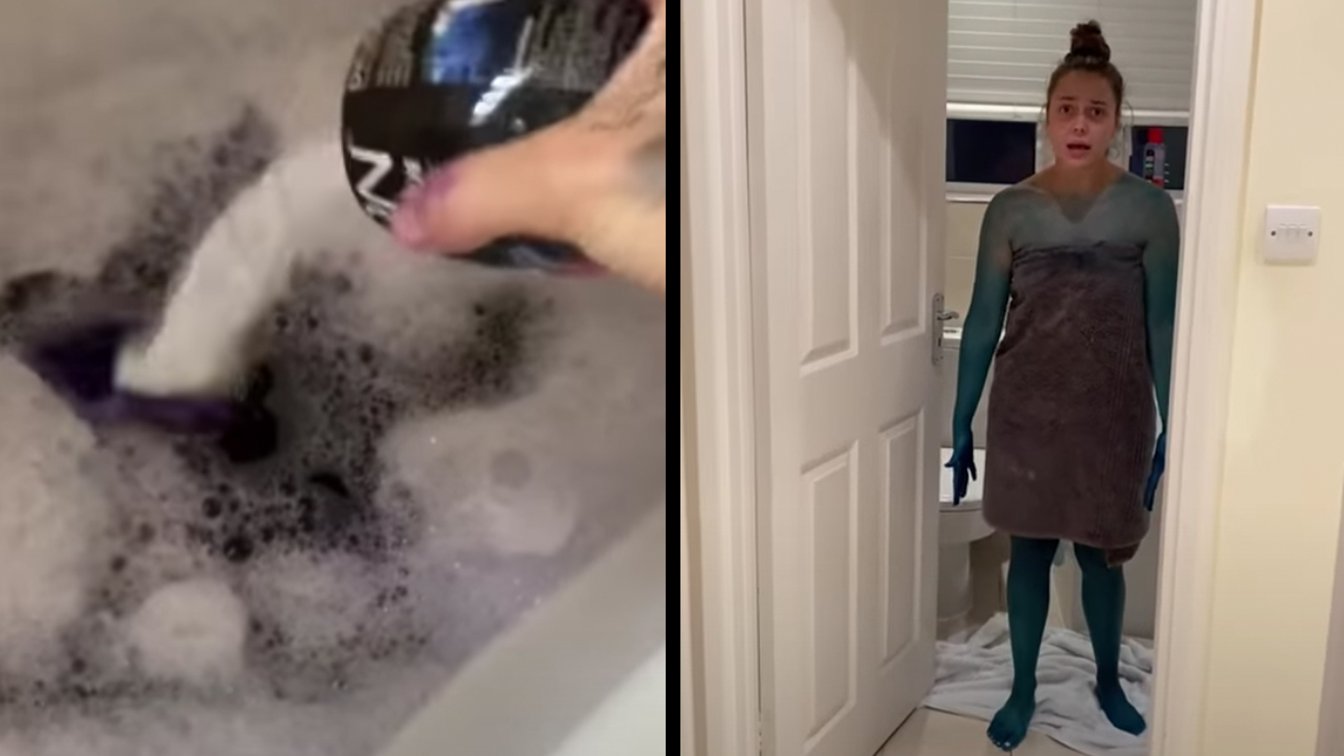 Boyfriend Dyes Girlfriend Blue In Questionable Bubble Bath Prank RTM