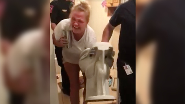 Woman Gets Her Hand Stuck In Toilet After Using It As A ...
