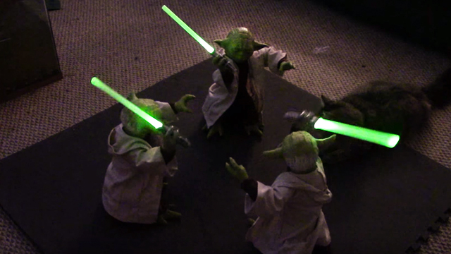Animatronic Yodas Face Off In Epic Lightsaber Duel | RTM - RightThisMinute